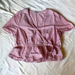 Striped wrap top